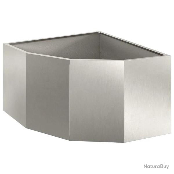 Jardini�re d'angle moderne pour ext�rieur 60 x 60 x 35 cm solide design �pur� en acier inoxydable a