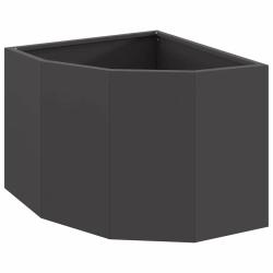 Jardini&egrave;re d'angle moderne utilisable ext&eacute;rieur 45 x 45 x 35 cm en acier noir 02_0052887