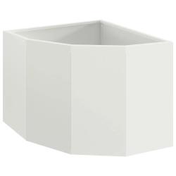 Jardini&egrave;re d'angle moderne pour jardin terrasse 45 x 45 x 35 cm en acier blanc 02_0052888