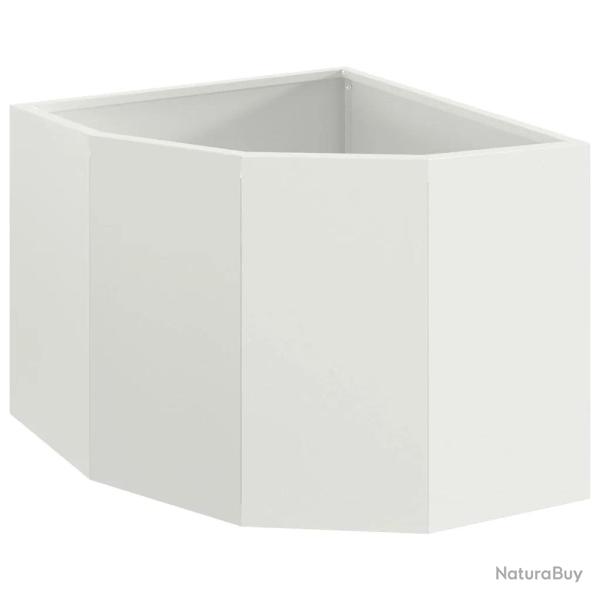 Jardini�re d'angle moderne pour jardin terrasse 45 x 45 x 35 cm en acier blanc 02_0052888