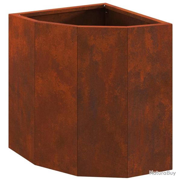 Jardini�re d'angle �pur�e jardin terrasse 30 x 30 x 35 cm en acier rouill� 02_0052900