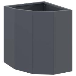 Jardini&egrave;re d'angle design moderne ext&eacute;rieur 30 x 30 x 35 cm en acier anthracite 02_0052896
