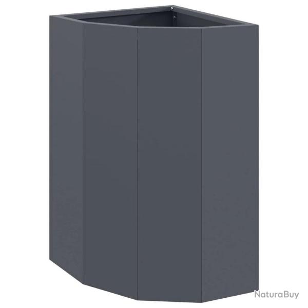 Jardini�re d'angle moderne adapt�e coin ext�rieur 30 x 30 x 50 cm en acier anthracite 02_0052917