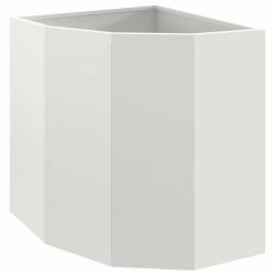 Jardini&egrave;re d'angle moderne adapt&eacute;e ext&eacute;rieur 45 x 45 x 50 cm en acier blanc 02_0052909