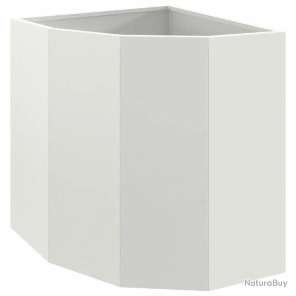 Jardini�re d'angle moderne adapt�e ext�rieur 45 x 45 x 50 cm en acier blanc 02_0052909