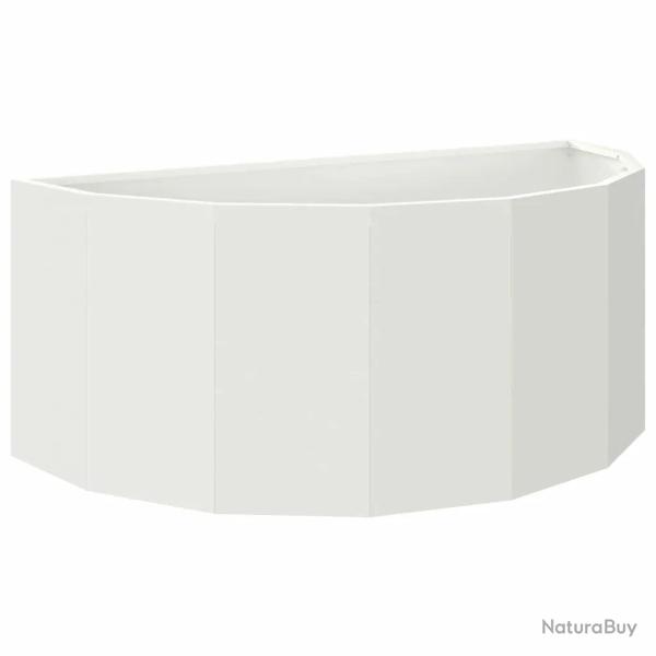 Jardini�re demi-ronde moderne design ext�rieur 90 x 45 x 35 cm ambiance chic en acier blanc 02_0052