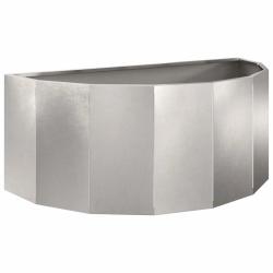 Jardini&egrave;re demi-rond design moderne ext&eacute;rieur 90 x 45 x 35 cm facile &agrave; assembler en acier inoxydabl
