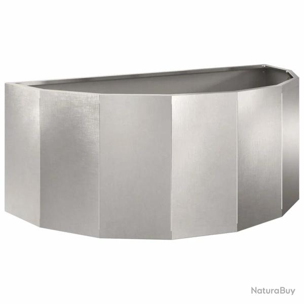 Jardini�re demi-rond design moderne ext�rieur 90 x 45 x 35 cm facile � assembler en acier inoxydabl