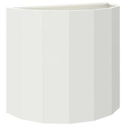 Jardini&egrave;re demi-ronde moderne ext&eacute;rieur 60 x 30 x 50 cm esth&eacute;tique chic en acier blanc 02_0052958