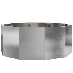 Jardini&egrave;re ronde ext&eacute;rieure moderne 90 x 90 x 35 cm entretien minimal style chic en acier inoxydabl