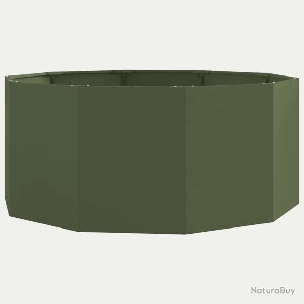 Jardini�re ronde ext�rieure pratique 120 x 120 x 50 cm en acier vert olive 02_0052988