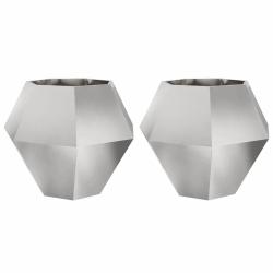 Lot de 2 jardini&egrave;res rectangulaires ext&eacute;rieures pour jardin balcon 100 x 100 x 80 cm en acier inoxy