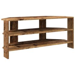 Meuble TV d'angle moderne avec rangement spacieux 102 x 40 x 45 cm en bois d'ing&eacute;nierie bois ancien