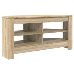 Meuble TV d'angle moderne rectangulaire 102 x 40,5 x 45 cm avec espaces de rangement multiples en b