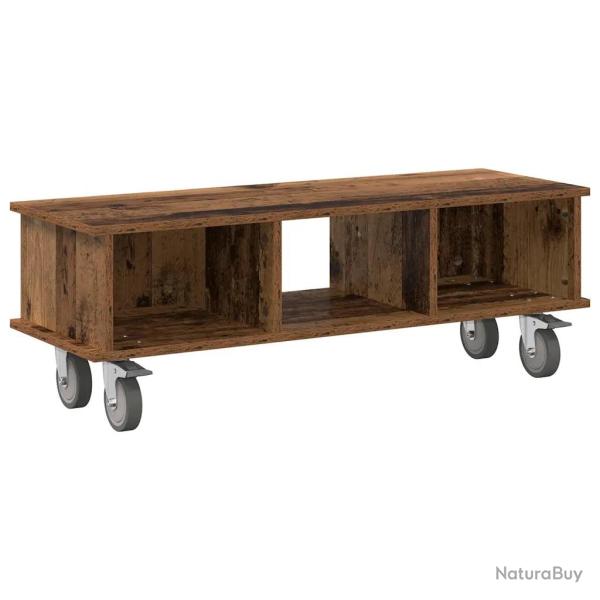 Meuble TV rectangulaire avec espace de rangement moderne 100 x 35 x 35 cm en bois d'ing�nierie bois