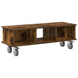 Meuble TV rectangulaire moderne avec rangement 100 x 35 x 35 cm en bois d'ing&eacute;nierie ch&ecirc;ne fum&eacute; 02_