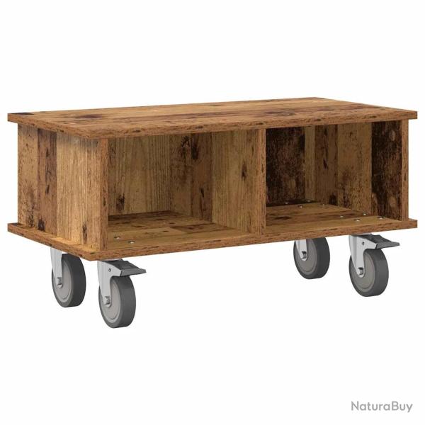 Meuble TV rectangulaire moderne avec rangement fonctionnel salon 68,5 x 35 x 35 cm en bois d'ing�ni