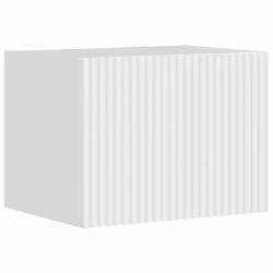Meuble TV mural moderne avec &eacute;tag&egrave;res cubiques 60 x 31 x 29 cm design &eacute;pur&eacute; en bois d'ing&eacute;nierie bl