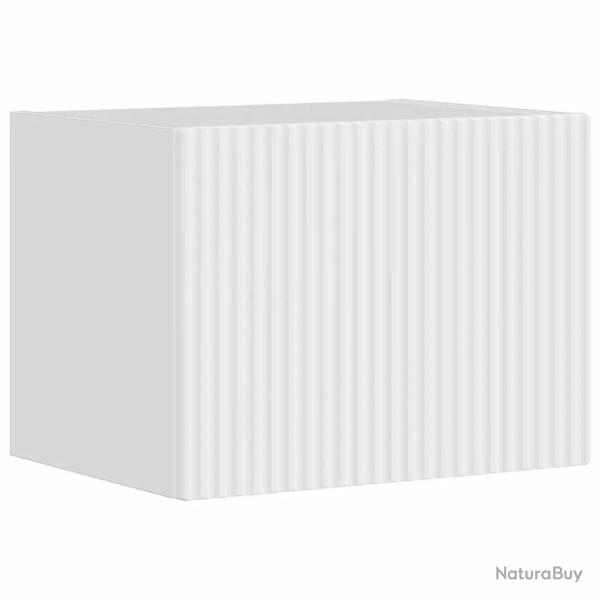 Meuble TV mural moderne avec �tag�res cubiques 60 x 31 x 29 cm design �pur� en bois d'ing�nierie bl
