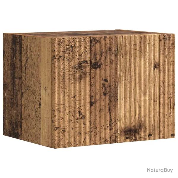 Meuble TV mural moderne avec �tag�res solution de rangement 60 x 31 x 30 cm en bois d'ing�nierie bo
