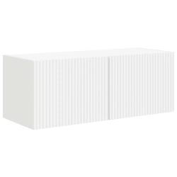 Meuble TV mural moderne avec portes pivotantes et &eacute;tag&egrave;res pour un rangement pratique et styl&eacute; 60 x