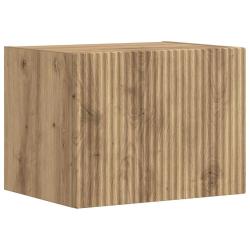Meuble TV mural moderne avec &eacute;tag&egrave;res 60 x 31 x 29 cm rangement efficace en bois d'ing&eacute;nierie ch&ecirc;ne