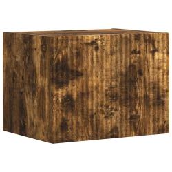 Meuble TV mural moderne minimaliste 60 x 31 x 29 cm avec &eacute;tag&egrave;res pratiques en bois d'ing&eacute;nierie ch