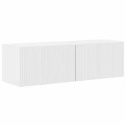 Meuble TV mural moderne 98 x 31 x 29 cm avec &eacute;tag&egrave;res murales design &eacute;pur&eacute; en bois d'ing&eacute;nierie bla