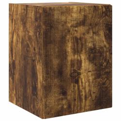 Meuble TV mural moderne gain de place avec rangement design minimaliste 30 x 31 x 40 cm en bois d'i