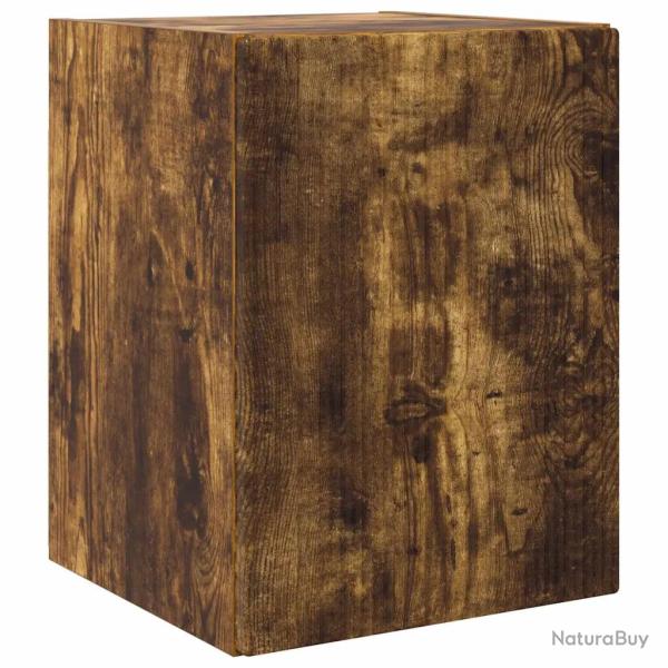 Meuble TV mural moderne gain de place avec rangement design minimaliste 30 x 31 x 40 cm en bois d'i