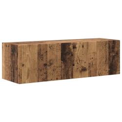 Meuble TV mural moderne avec &eacute;tag&egrave;res ouvertes pour petit espace 98 x 31 x 29 cm en bois d'ing&eacute;nier