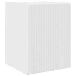 Meuble TV mural moderne gain de place 30 x 31 x 40 cm en bois d'ing&eacute;nierie blanc brillant 02_0054942