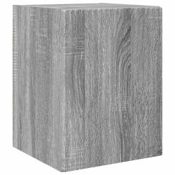 Meuble TV mural moderne 30 x 31 x 40 cm avec rangement pratique en bois d'ing&eacute;nierie gris sonoma 02