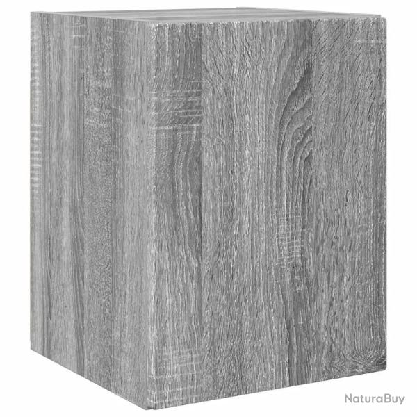 Meuble TV mural moderne 30 x 31 x 40 cm avec rangement pratique en bois d'ing�nierie gris sonoma 02