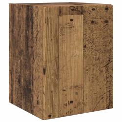 Meuble TV mural design moderne gain de place d&eacute;coration minimaliste 30 x 31 x 40 cm en bois ancien