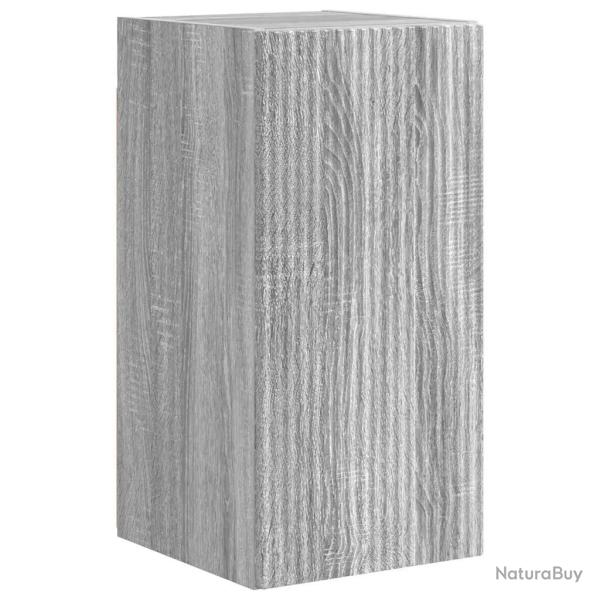 Meuble TV mural moderne gain de place 30 x 31 x 60 cm en bois d'ing�nierie gris sonoma 02_0054961