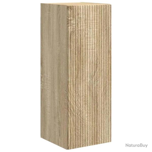 Meuble TV mural moderne minimaliste 30 x 31 x 80 cm avec rangements en bois d'ing�nierie sonoma 02_