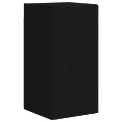 Meuble TV mural moderne gain de place 30 x 31 x 60 cm en bois d'ing&eacute;nierie noir 02_0054951