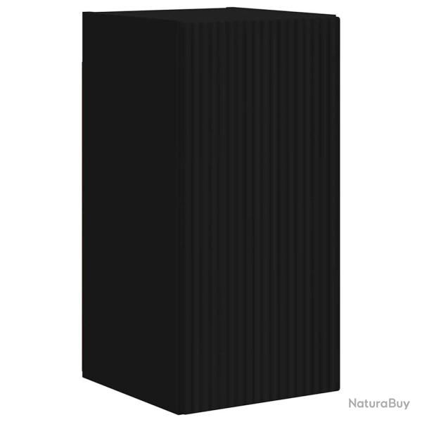 Meuble TV mural moderne gain de place 30 x 31 x 60 cm en bois d'ing�nierie noir 02_0054951