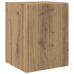 Meuble TV mural moderne minimaliste 30 x 31 x 40 cm avec rangement en bois d'ing&eacute;nierie ch&ecirc;ne artis