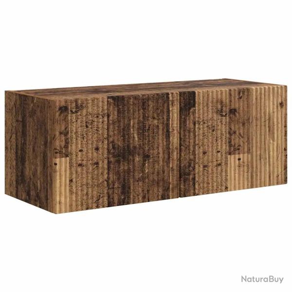 Meuble TV mural moderne pratique 78,5 x 31 x 29,5 cm en bois d'ing�nierie bois ancien 02_0054913