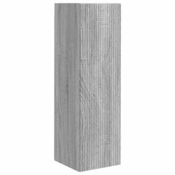 Meuble TV mural moderne minimaliste gain de place 30 x 31 x 100 cm en bois d'ing&eacute;nierie gris sonoma