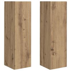 Meuble TV mural moderne fonctionnel avec rangements discrets 30 x 31 x 100 cm en bois d'ing&eacute;nierie