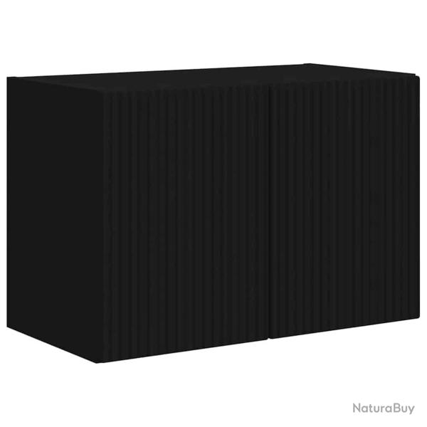 Meuble TV mural rectangulaire moderne avec portes pivotantes 59,5 x 31 x 40 cm en bois d'ing�nierie