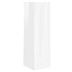 Meuble TV mural moderne &eacute;pur&eacute; 30 x 31 x 100 cm rangement mural en bois d'ing&eacute;nierie blanc brillant