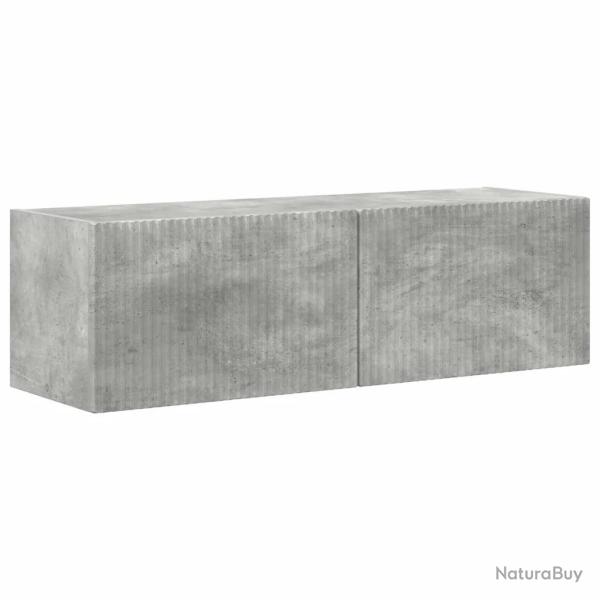 Meuble TV mural moderne rangement pratique 98 x 31 x 30 cm en bois d'ing�nierie b�ton 02_0054923