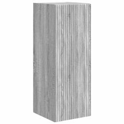 Meuble TV mural moderne gain de place rangement 30 x 31 x 80 cm en bois d'ing&eacute;nierie gris sonoma 02
