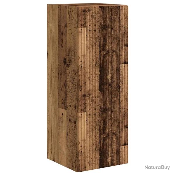 Meuble TV mural moderne minimaliste 30 x 31 x 80 cm avec rangements en bois d'ing�nierie bois ancie