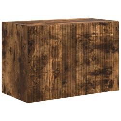 Meuble TV mural rectangulaire moderne rangement pratique 59,5 x 31 x 40 cm en bois d'ing&eacute;nierie ch&ecirc;