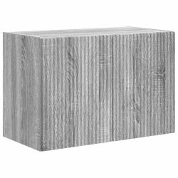 Meuble TV mural rectangulaire moderne avec plusieurs compartiments 59,5 x 31 x 40 cm en bois gris s